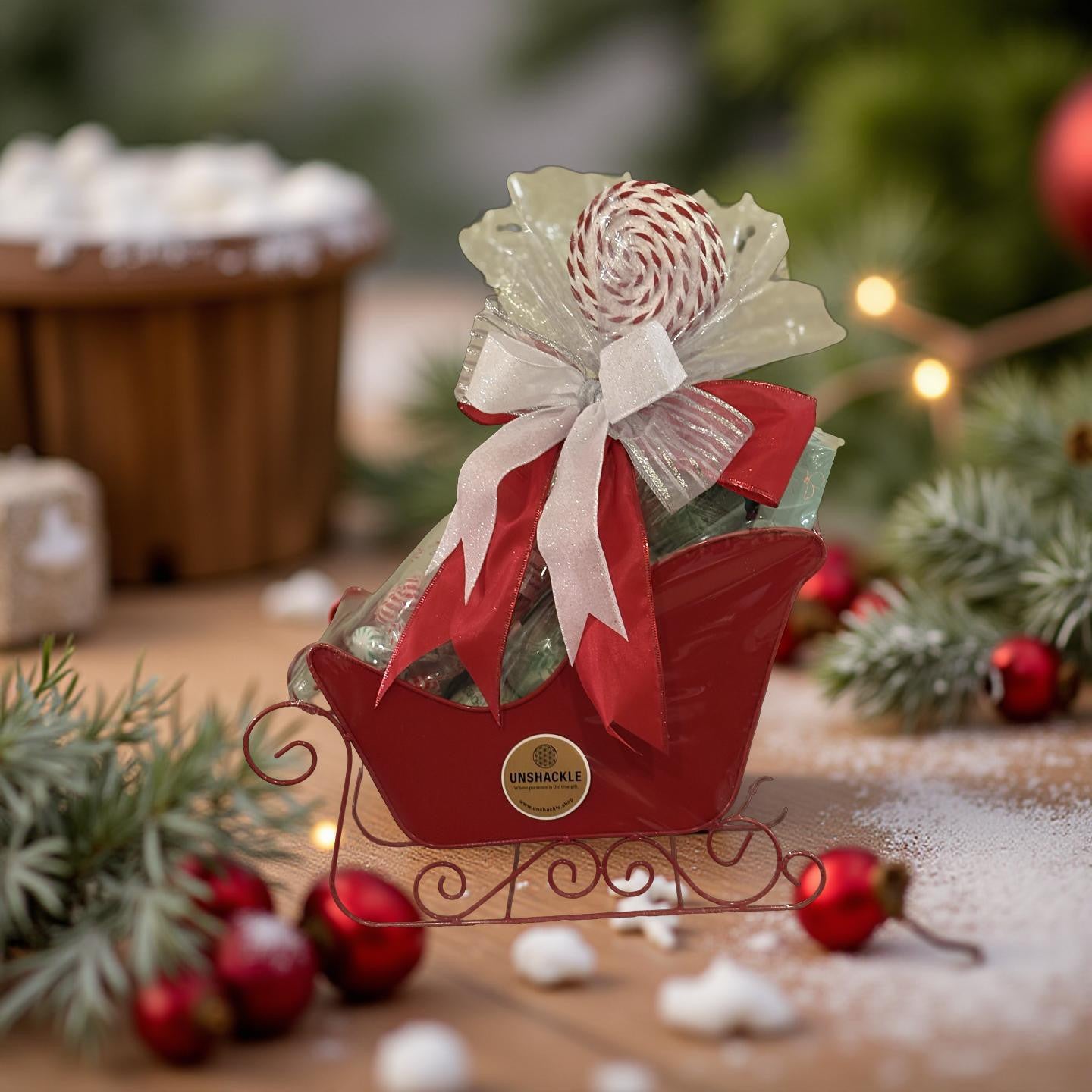 π Jingle & Joy Sleigh - A peppermint-sweet ride through holiday cheer.