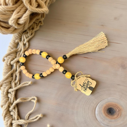 "Bee Happy" Mini Bead Garland – A Cheerful Touch of Joy