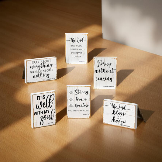 Mini Wooden Scripture Blocks – Anchored in Faith, Wrapped in Encouragement