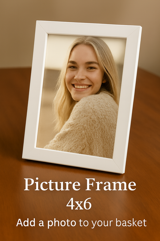 White Wooden Picture Frame with Optional Personalization